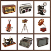 复古老式缝纫机收音录音机电视机，放映机摄影机打字机，模型道具摆件