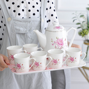北欧式陶瓷茶壶茶杯，套装家用耐高温过滤客厅，冷水壶水杯婚庆茶具