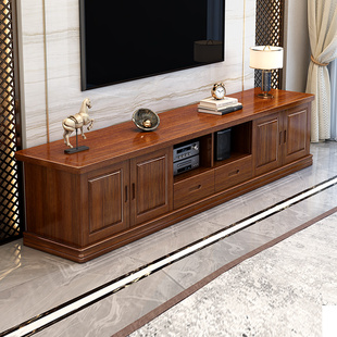 优尚雅轩中式胡桃木电视柜客厅，全实木茶几电视柜，组合木质家具组合