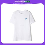 韩国直邮Nike耐克简约上装T恤男女款白色短袖圆领微标精致时尚