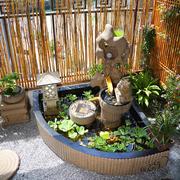 2023户外假山流水喷泉鱼缸摆件水景阳台庭院花园布置装饰造景景观