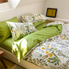 小清新文艺风床单四件套纯棉斜纹花卉被套学生宿舍床上三件套1.8m