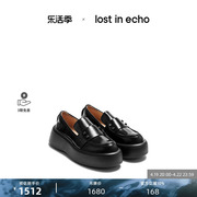 lost in echo设计师品牌百搭厚底增高松糕鞋铆钉乐福鞋女鞋小皮鞋