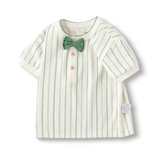 巴拉巴拉男婴小童夏季百搭条纹上衣精致领结短袖t恤200224117110