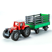 华一拖拉机收割机伐木动物，运输车农作物合金模型，玩具车模有