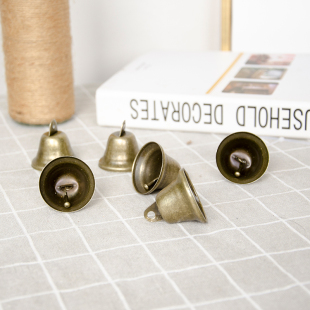 日式DIY手工风铃材料配件创意38mm古铜色复古铜铃铛宠物饰品挂件