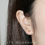 纯银耳钉三角几何小耳钉多耳洞搭配养耳钉，设计感手工欧美风耳环