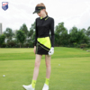 zg-6高尔夫女装球服女士运动套装，长袖速干黑色上衣，网球服女短裙子