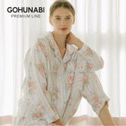 gohunabi韩国进口女士睡衣春秋季女士女人高档睡衣家居服套装