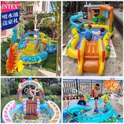 INTEX婴儿童游泳池大号充气戏水池家用室内户外海洋球宝宝喷水池