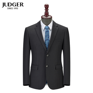 JUDGER庄吉男士毛料西服套装上衣商务正装暗条纹羊毛单西装