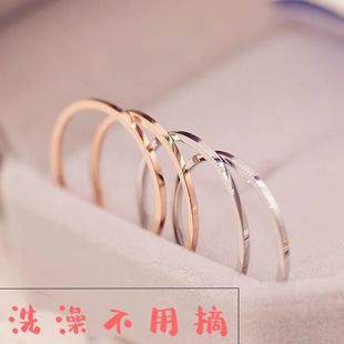 韩版尾戒玫瑰金食指钛钢关节指环小指简约超细戒指女情侣对戒指环