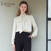Lavinia雪纺长袖衬衫女2023秋装通勤OL上衣法式优雅气质衬衫