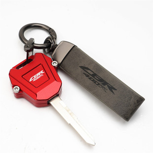 适用本田cbr400r2022改装铝合金钥匙，壳钥匙扣钥匙绳带摩托车配件