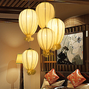 美容院灯饰创意吊灯中式中国风客厅卧室浪漫布艺田园艺术吧台灯具