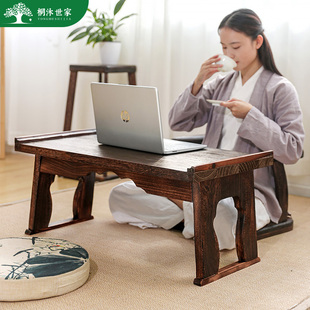 可折叠实木书桌床上小桌子炕桌家用简约小型木桌国学桌飘窗小茶几