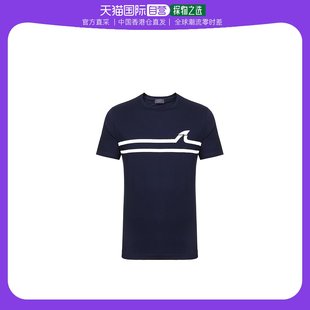 香港直邮Paul & Shark 深蓝色圆领短袖T恤 E19P1009潮流
