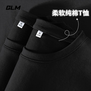 黑色短袖t恤女夏季正肩圆领运动纯棉，设计感纯色洋气高级感时髦潮