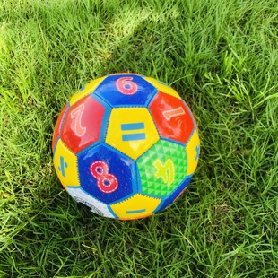 儿童2号小足球益智数字，七彩幼儿园宝宝学习彩色充气玩具环保足球