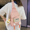 粉色包包2024年洋气时尚胸包简约儿童斜挎包女孩夏日胸前挎包