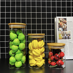 样板间厨房仿真水果模型罐摆件套装橱柜软装饰品组合轻奢餐厅酒柜