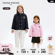 TeenieWeenie Kids小熊童装24年春女童宝宝菱形格棉服外套