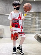 儿童夏季10号篮球服比赛套装2023男童薄款运动服男生训练队服
