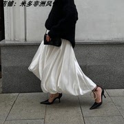 dressskirt女装气球裙，时尚休闲简约纯色，百搭高腰蓬蓬裙半身裙