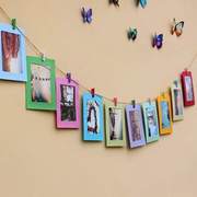 卡通纸相框创意5寸6寸7寸DIY麻绳夹子照片墙儿童组合相框挂墙悬挂