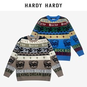 hardyhardy潮，冬季加厚保暖小熊字母针织衫，同款毛衣情侣毛衫