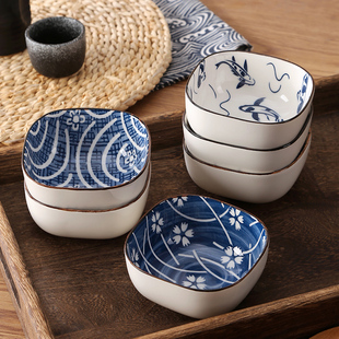 日式陶瓷蘸料碟家用调味碟小碟子精致沾酱料碟繁花同款餐具泡饭碟