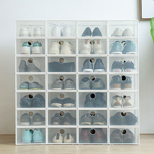 百露可叠加透明鞋盒家用抽屉式简易宿舍鞋柜收纳盒整理箱塑料套装