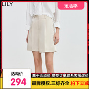 lily2024夏女装(夏女装)气质，通勤款复古时尚，高腰显瘦阔腿西装休闲短裤