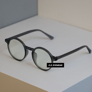 CHOZEN/size49 圆框镜架女复古灰绿vintage日系眼镜款近视配度数