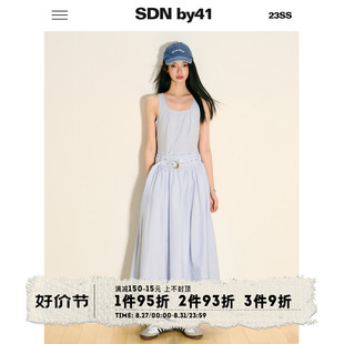 SDN by41私立校花极简风背心连衣裙小众设计感中长伞裙半身裙套装
