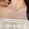 芬兰小姐～法式赫本风复古小众婚礼宴会镶钻珍珠项链气质锁骨链女