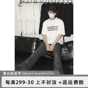 PLTH*极简风字母设计印花短袖宽松纯棉圆领韩版半袖休闲青少年T恤