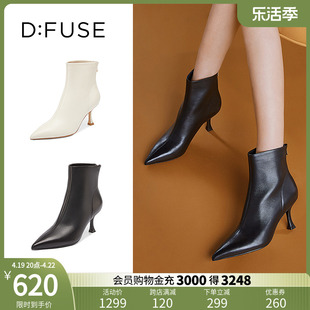 dfuse秋冬羊皮，尖头细高跟短靴，时装靴df24116109