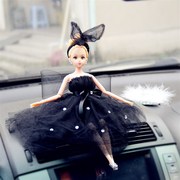 高档汽车摆件车内可爱钻萌女婚纱娃娃手工制作蝴蝶结珍珠个性
