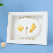 宝宝手足印泥胎毛纪念品相框新生婴儿童手印脚印DIY满月百天礼物