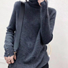 灰色高领洋气慵懒毛衣，欧洲站冬季女欧货潮百搭打底针织衫