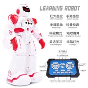 智能机器人儿童遥控玩具，电动唱歌红外线感应机械，战警早教机器c人