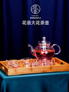 家用耐高温玻璃茶具套装花茶壶，泡红茶器蜡烛加热茶杯英式下午茶壶