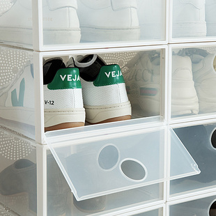 邦佳宜简易塑料鞋盒收纳盒透明抽屉式防尘可叠放翻盖收纳柜防氧化