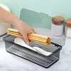 筷子盒带盖防尘沥水，家用透明厨房置物架塑料，放勺子叉餐具收纳盒