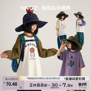 nngz春夏卡通印花女童t恤儿童，长短袖上衣洋气，时髦童装套头打底衫