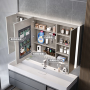 卫生间镜柜挂墙式收纳一体柜不锈钢，智能浴室镜子柜，单独置物柜定制