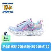 skechers斯凯奇儿童闪灯鞋，春秋款女童，亮灯休闲鞋中大童跑步运动鞋