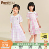PawinPaw卡通小熊童装夏季女童学院风格纹印花连衣裙