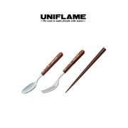 uniflame户外便携餐具筷子叉勺组套装环保餐具野餐，露营铁木筷子